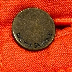 Rich & Skinny brand jeans a in super fun orange color - size 30